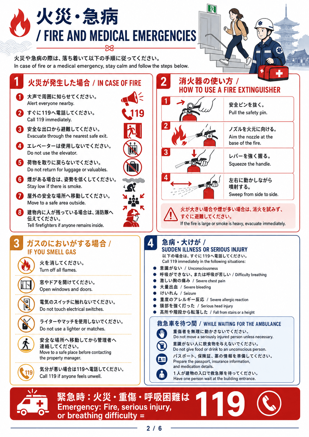 Fire and medical emergency guidance