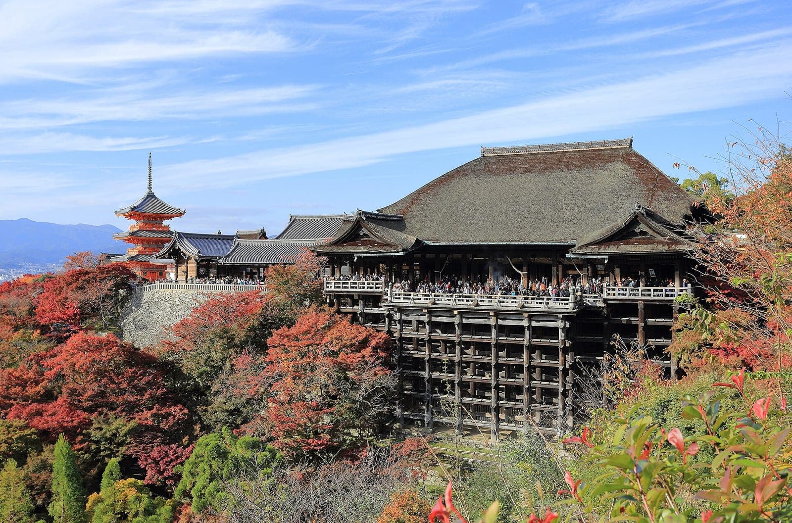 Kiyomizu-dera temple complex in autumn