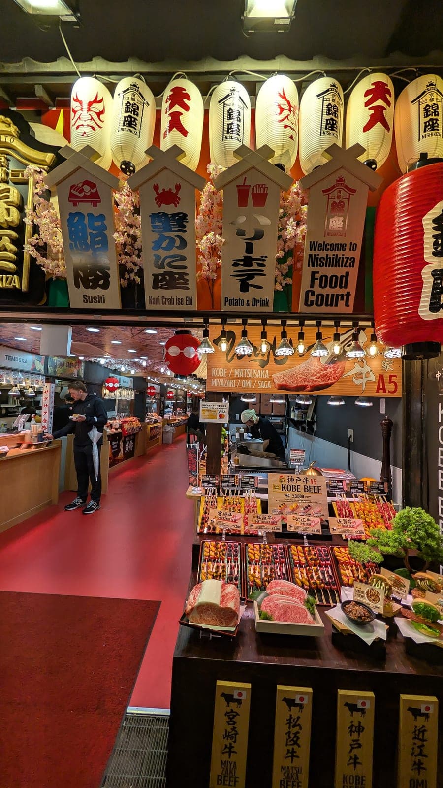 Food stalls inside Nishiki Market
