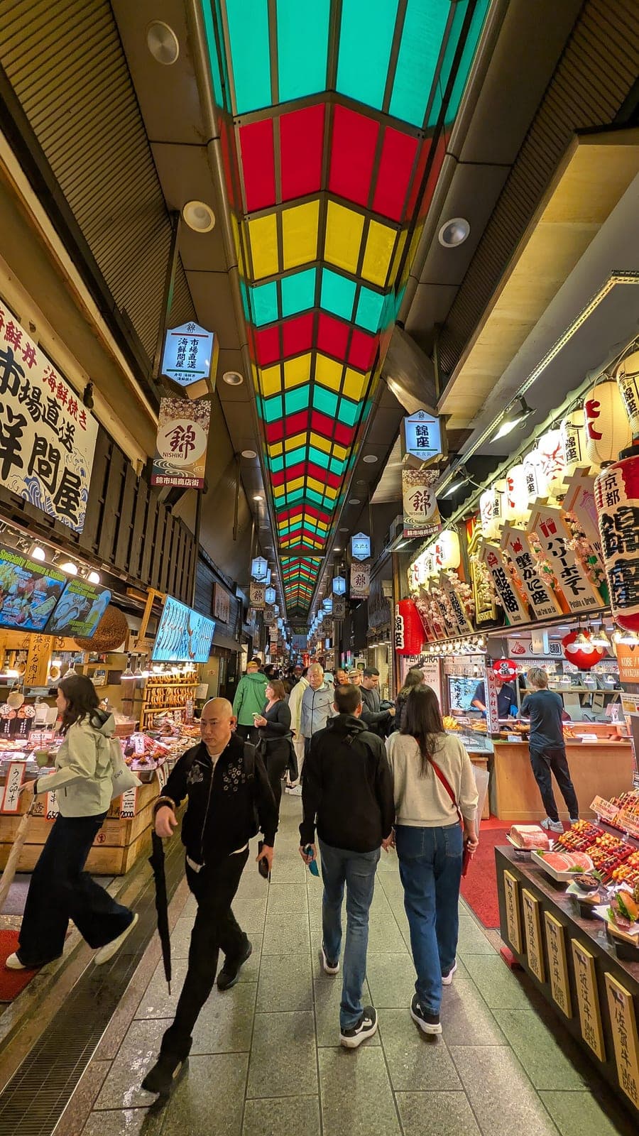The covered arcade of Nishiki Market